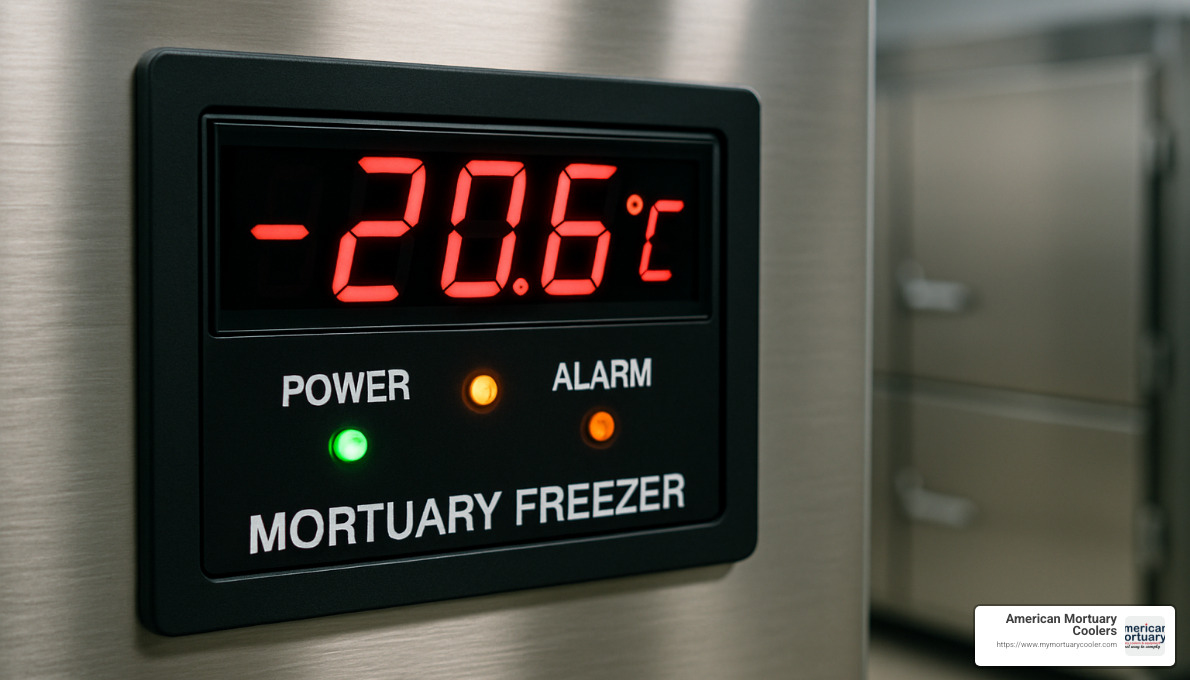 Digital temperature control panel for mortuary freezer - mortuary freezer