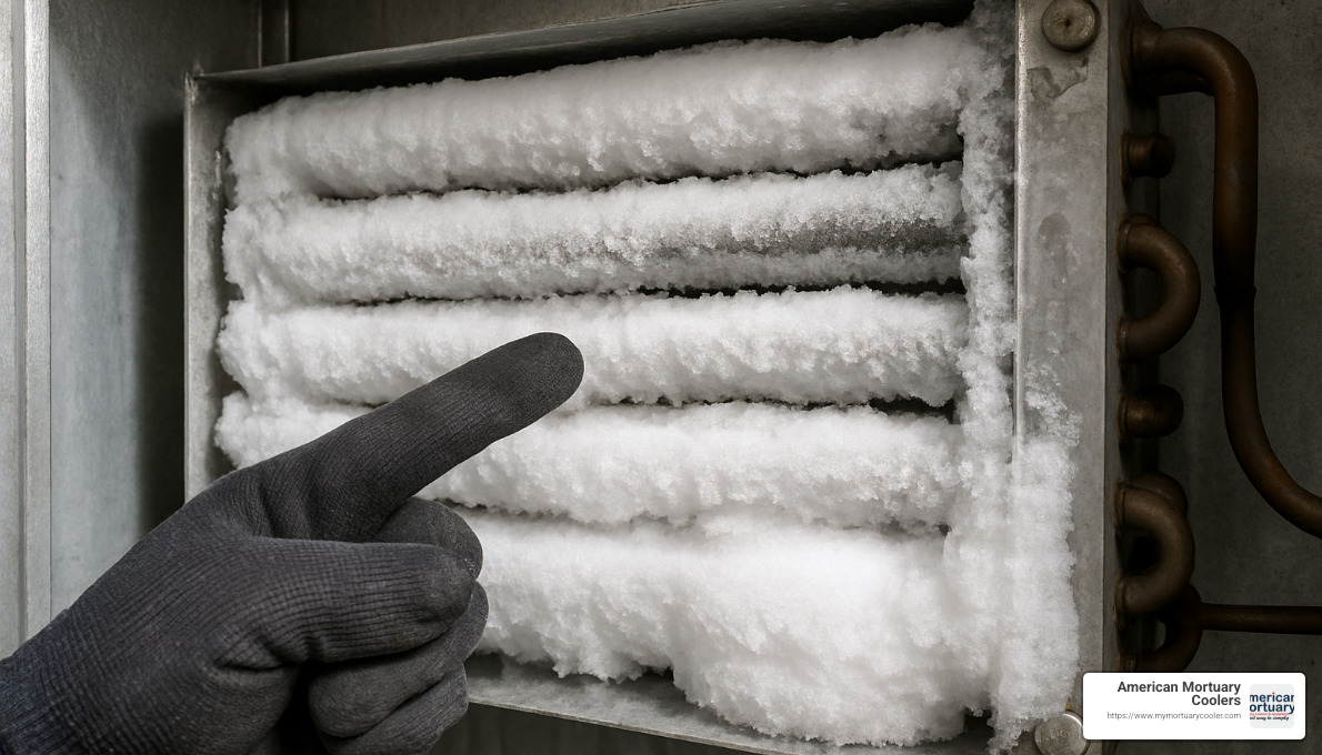 iced evaporator coil in walk in cooler - walk in cooler repair