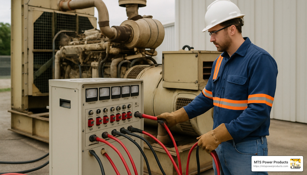 Used generator being load tested by technician - used gen sets for sale