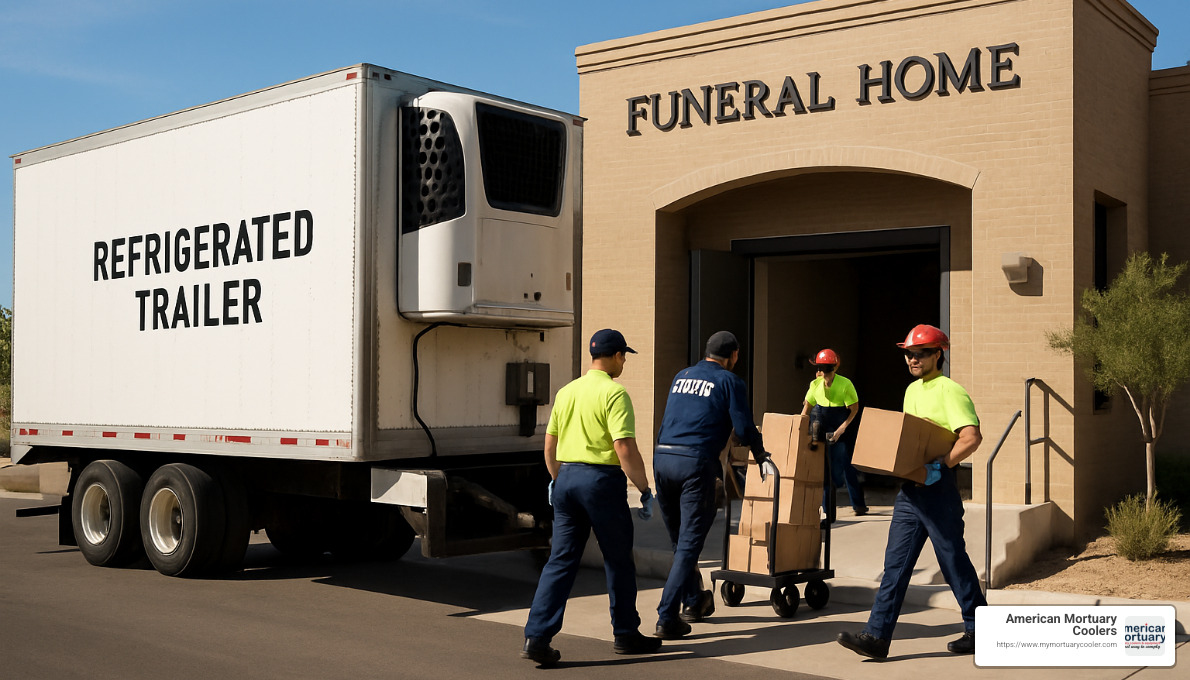 emergency refrigerated trailer delivery - walk in cooler repair