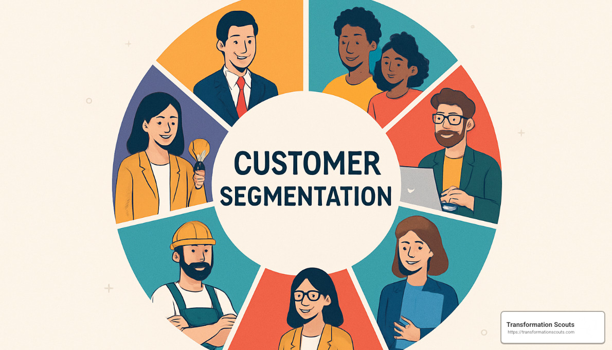 customer segmentation wheel showing different customer personas - three strategies for achieving and sustaining growth