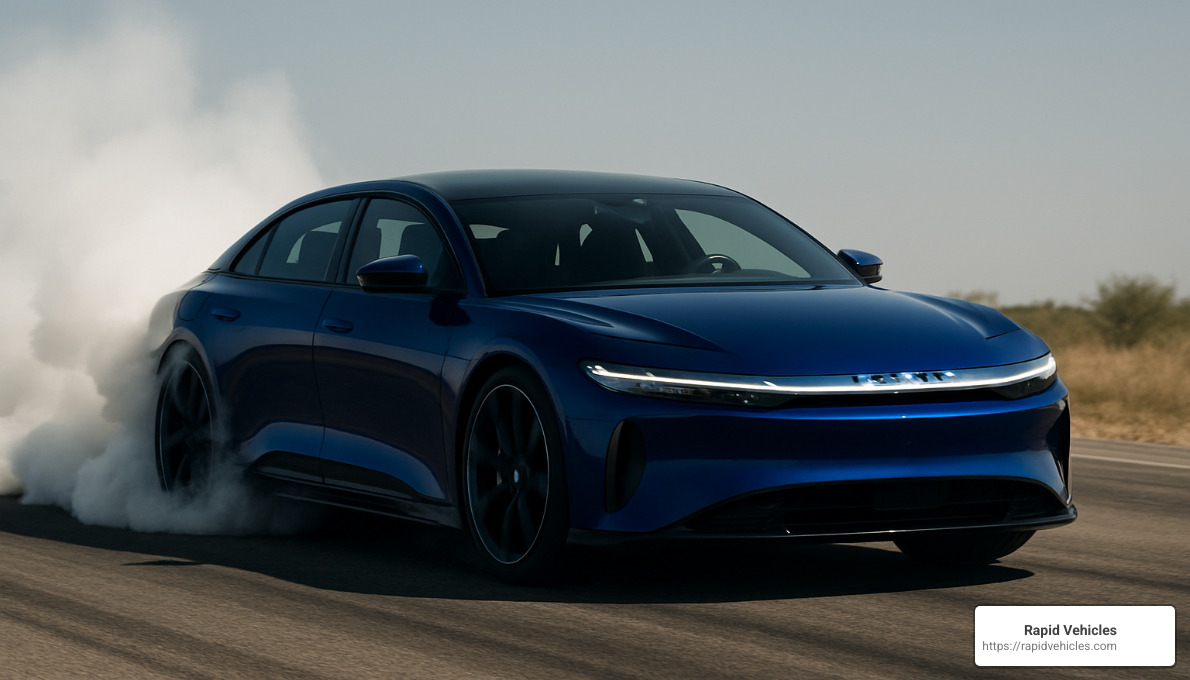 Lucid Air Sapphire performing burnout - fastest production cars