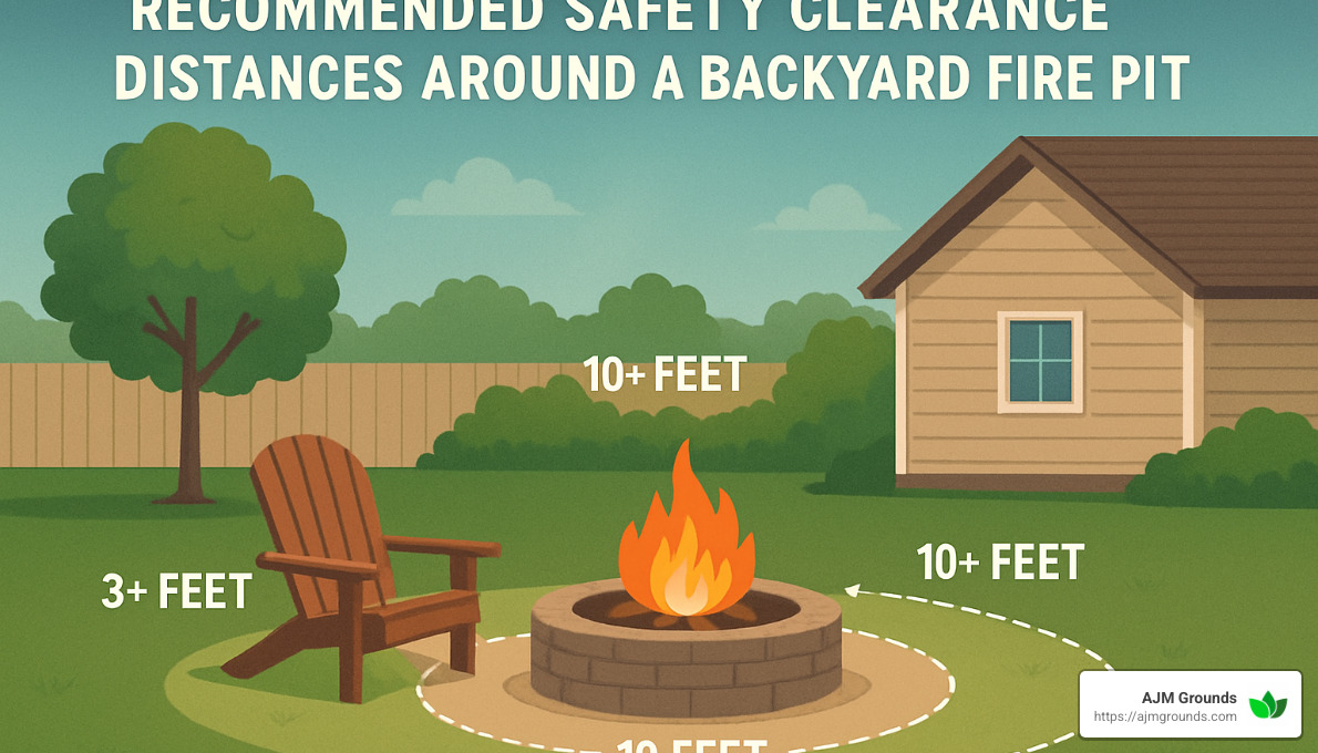 safety clearance diagram for fire pits - Fire pit landscaping ideas