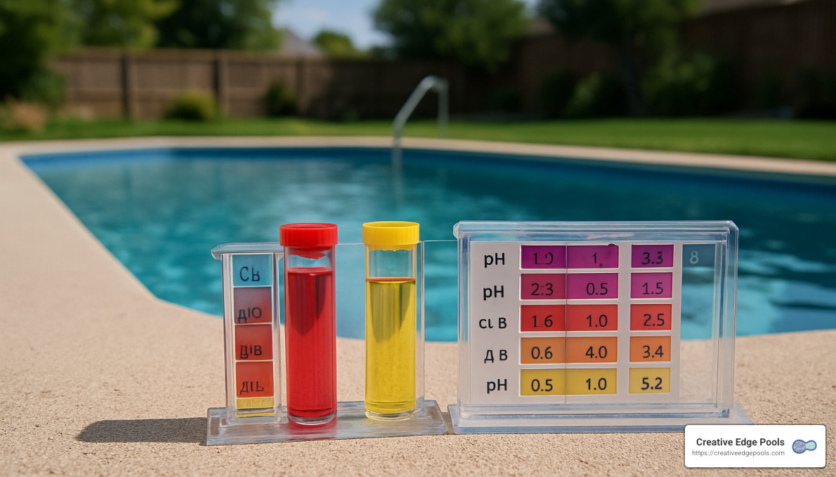 pool water testing kit and chemical chart - pool pros
