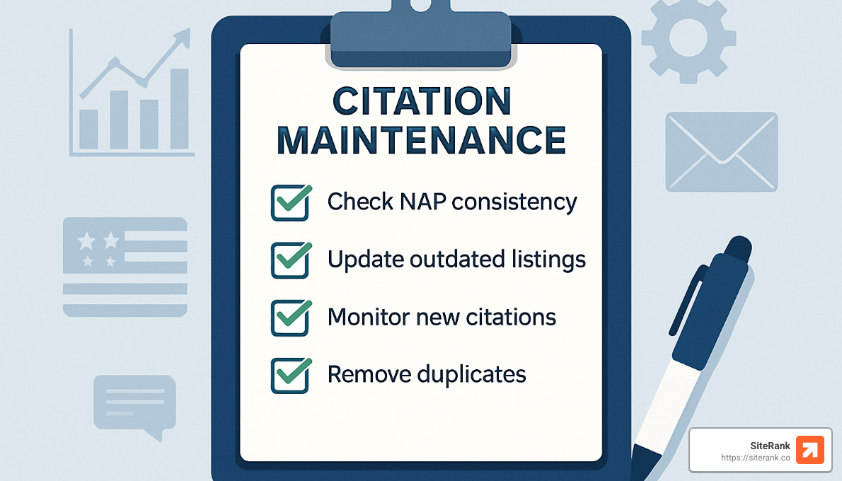 Checklist for citation maintenance and monitoring - local citation building services