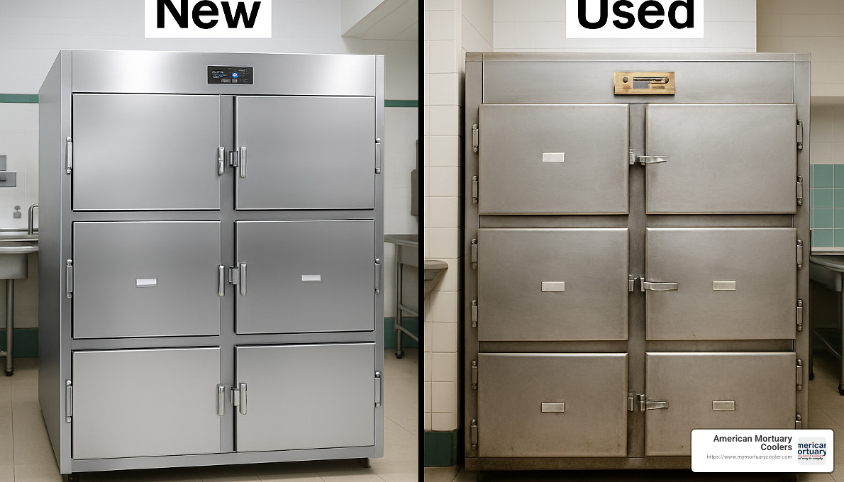 comparison of new vs used mortuary refrigeration - second hand mortuary fridges