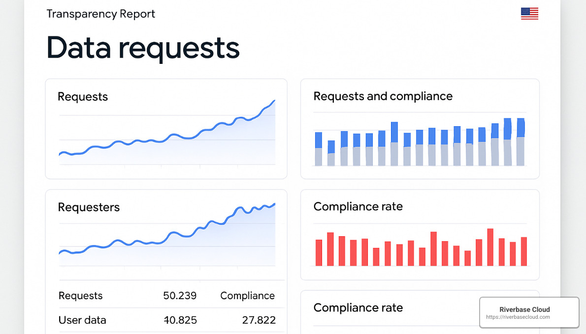 Google Transparency Report dashboard showing data requests and compliance metrics - Transparent marketing solutions
