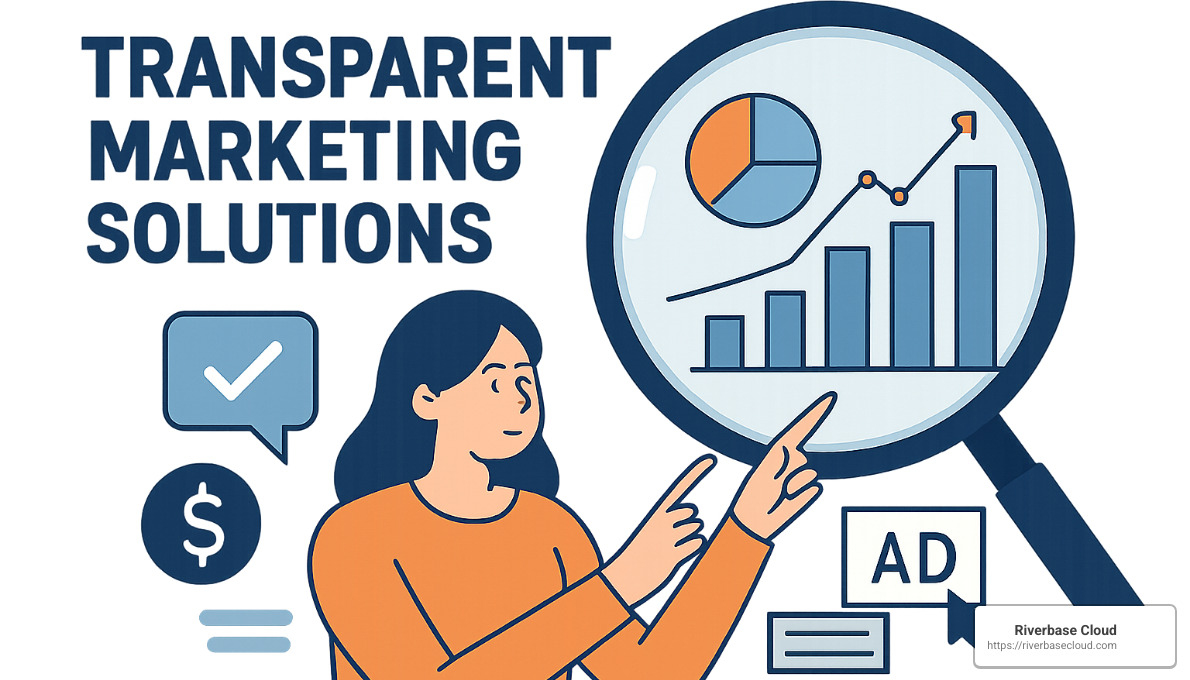 Unified marketing dashboard showing integrated data from multiple channels with transparent attribution - Transparent marketing solutions