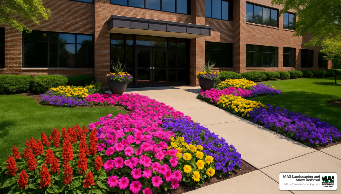 seasonal color display for commercial property - commercial landscape maintenance