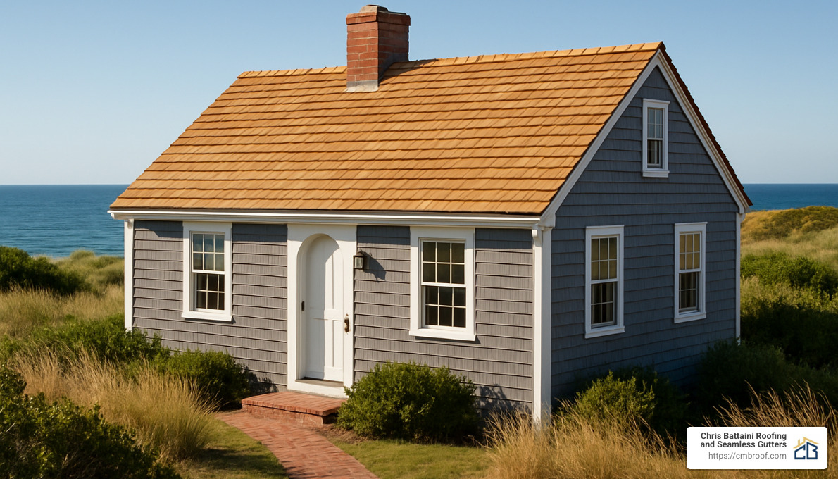 coastal cottage with composite cedar roof - composite cedar shingles