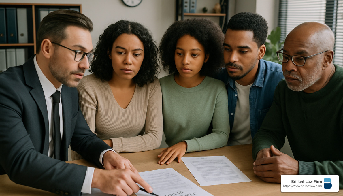 274383aaf8f26ffef54aecb2720656460b9e254e Understanding Wills and Trusts: A Comprehensive Guide Discover the difference between a will and a trust—learn how each protects your assets and family. Start your estate plan today! family discussing estate planning documents with attorney - difference between a will and a trust