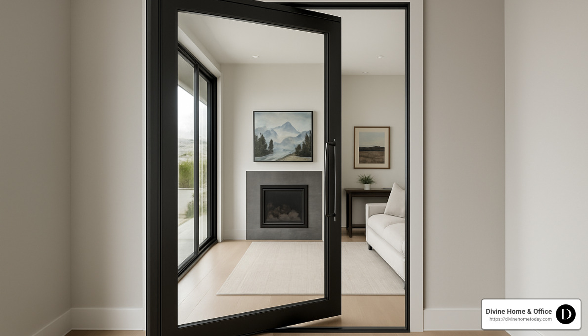 Modern pivot door in contemporary Denver home - custom interior doors denver