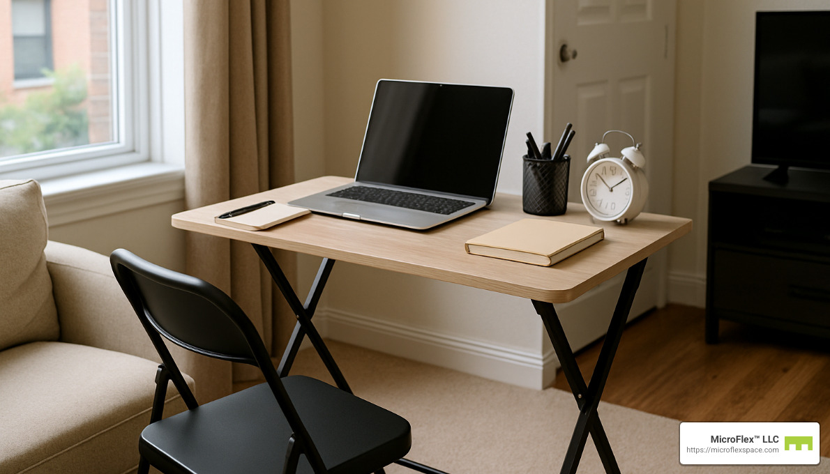 compact folding desk for small spaces - home office solutions for small spaces