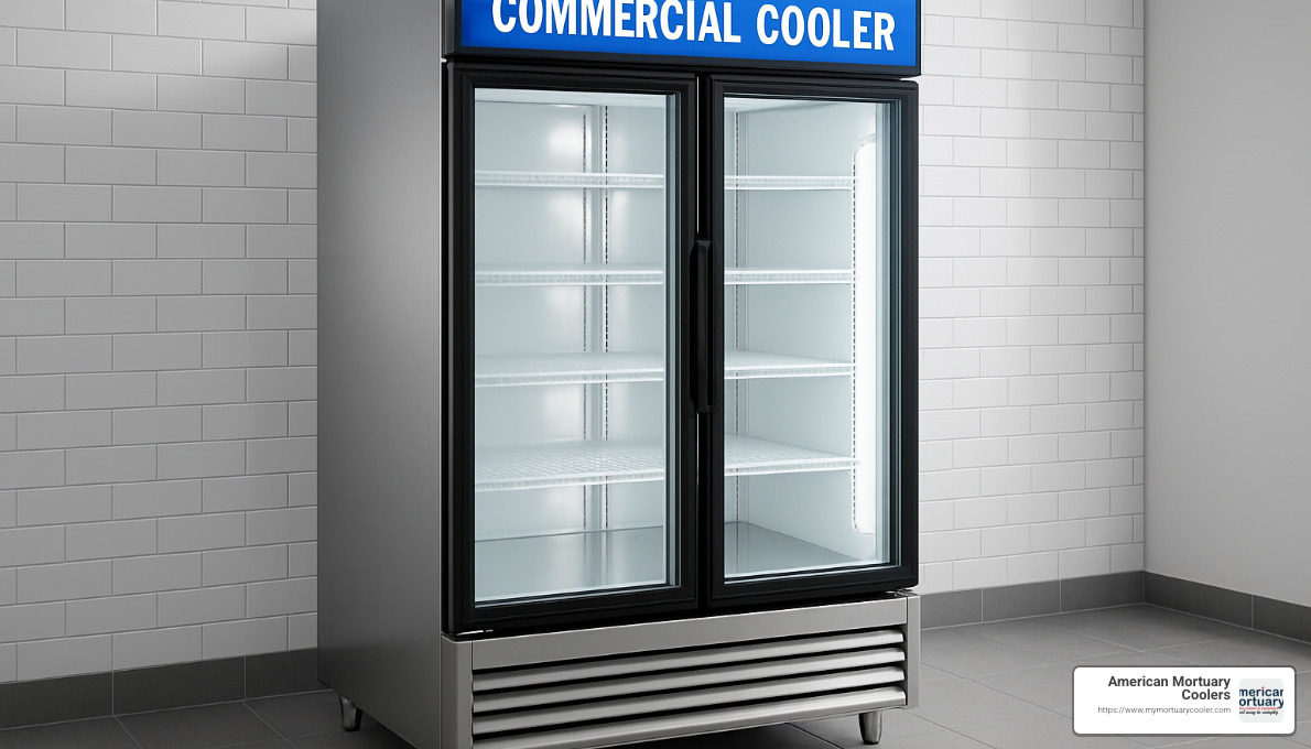 Energy efficient commercial cooler with temperature monitoring system - commercial cooler