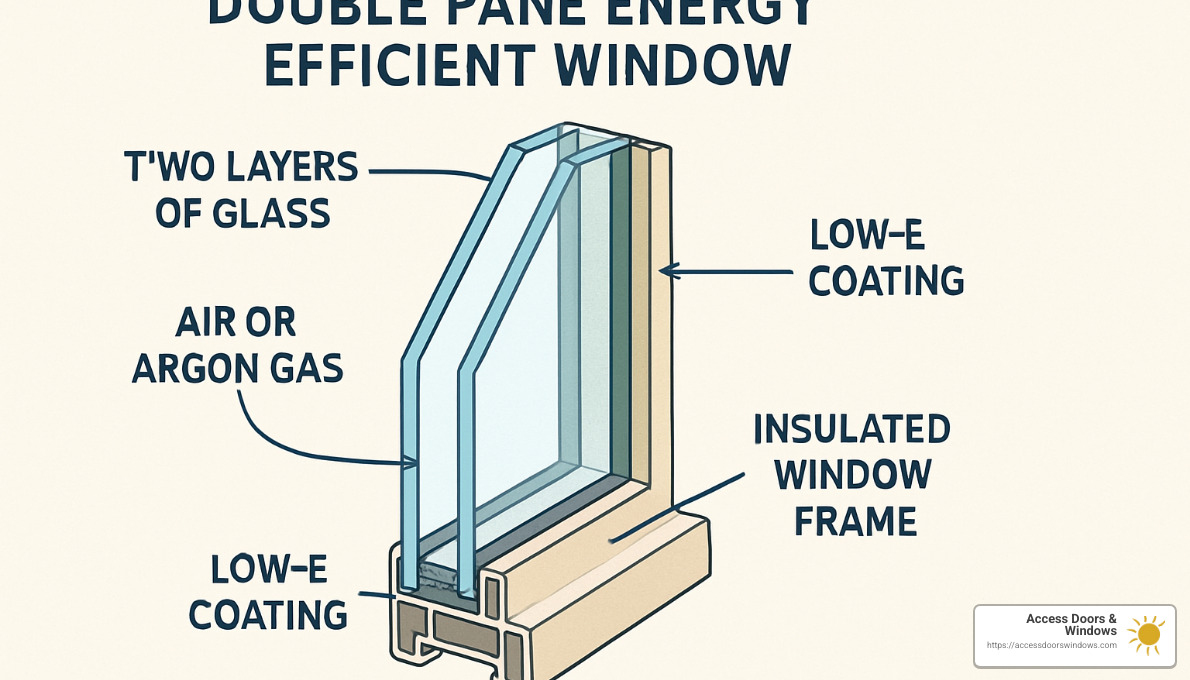 Double pane energy efficient window cross-section - Energy efficient window replacement