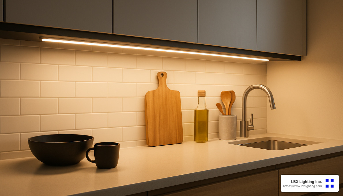 On Track: Best Battery Operated LED Track Lighting Solutions 9 Kitchen counter with under-cabinet battery operated LED strip lighting - battery operated led track lighting
