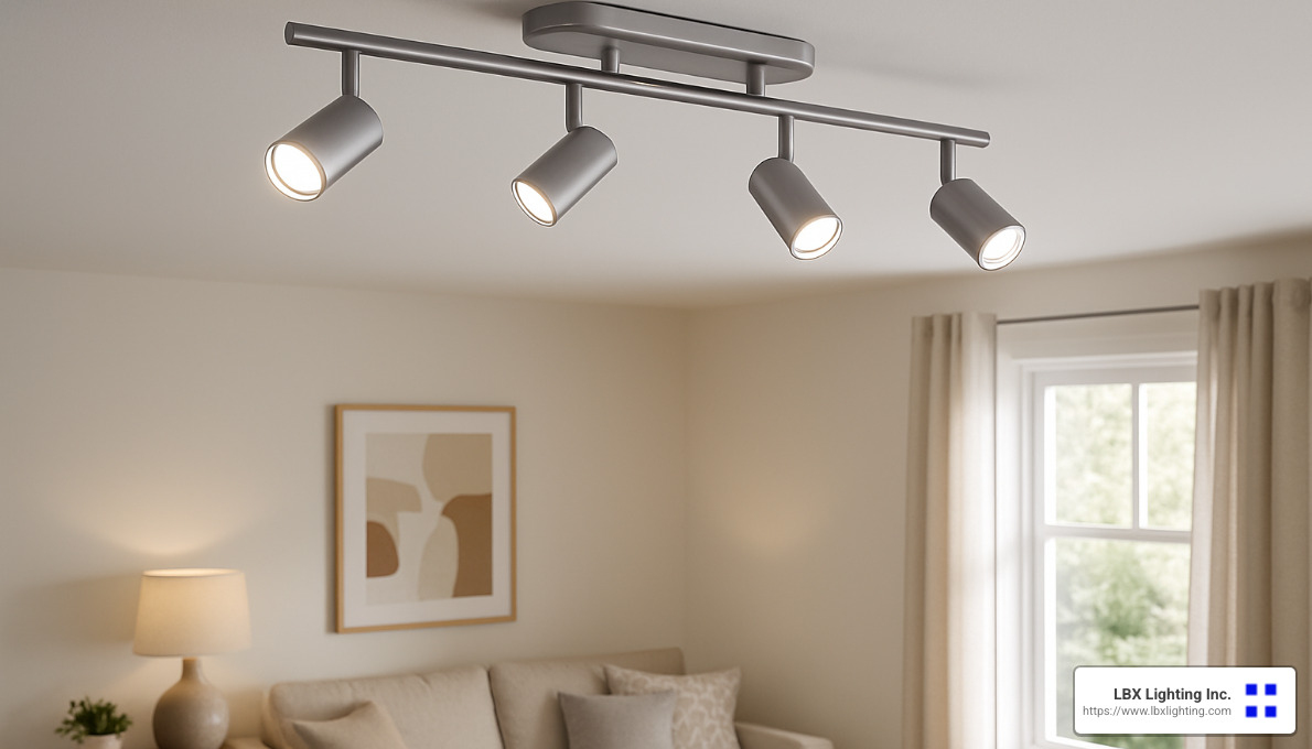 On Track: Best Battery Operated LED Track Lighting Solutions 8 Ceiling mounted battery operated LED track lighting kit with adjustable heads - battery operated led track lighting