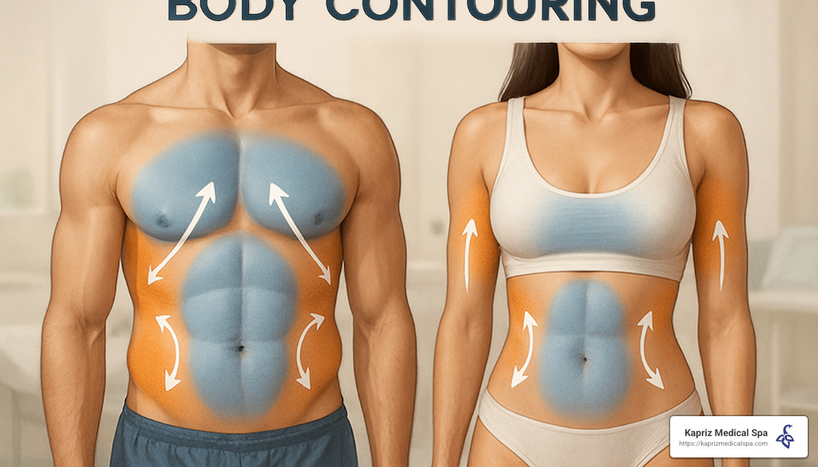 body contouring process showing fat reduction and muscle toning - body contouring jacksonville beach