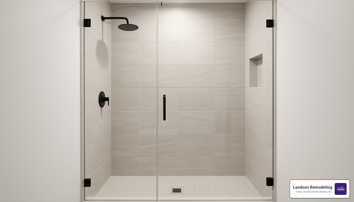 modern walk-in shower with glass enclosure - bathroom remodel ideas near me