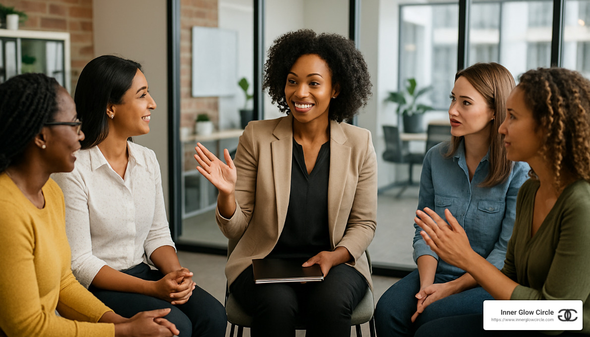 women in empowerment coaching group session - empowerment coach