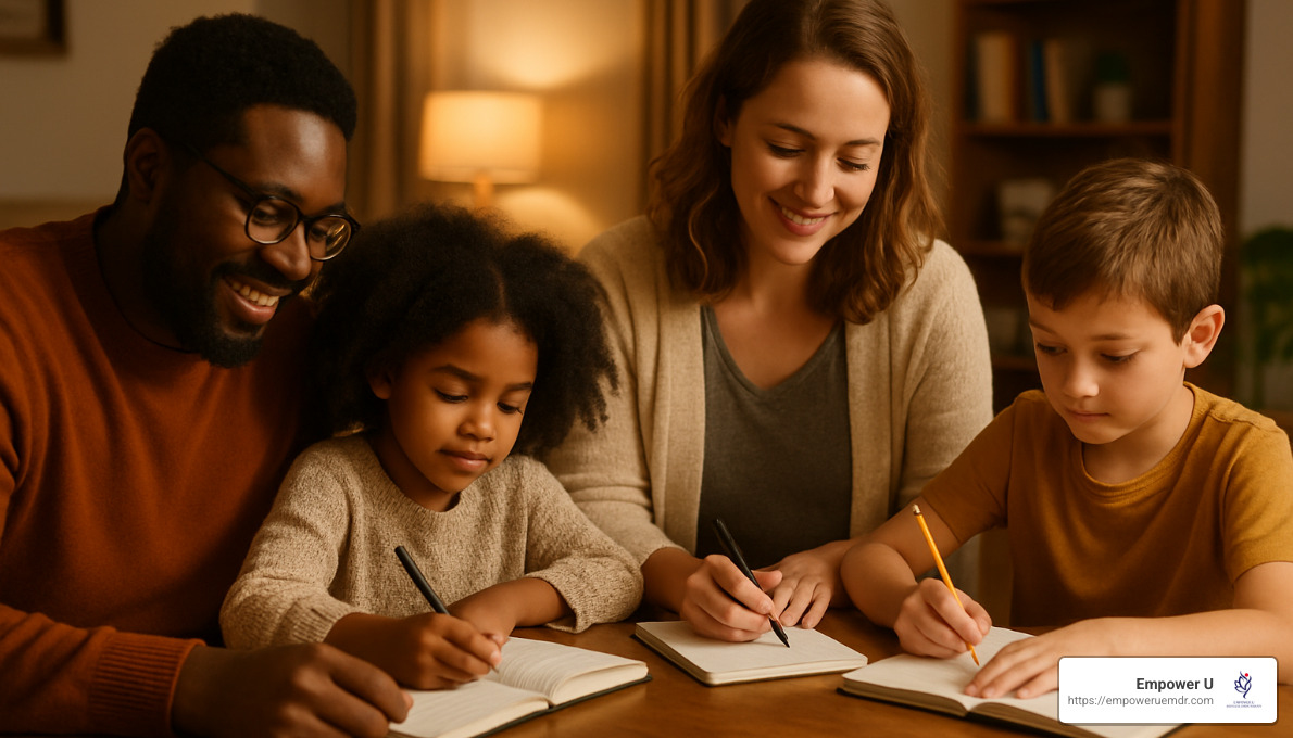 family journaling together - therapist for family trauma