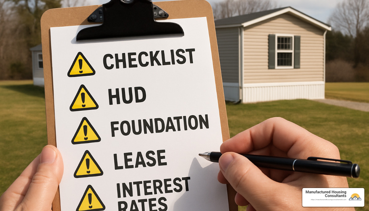 warning signs checklist for mobile home financing - financing mobile home with land