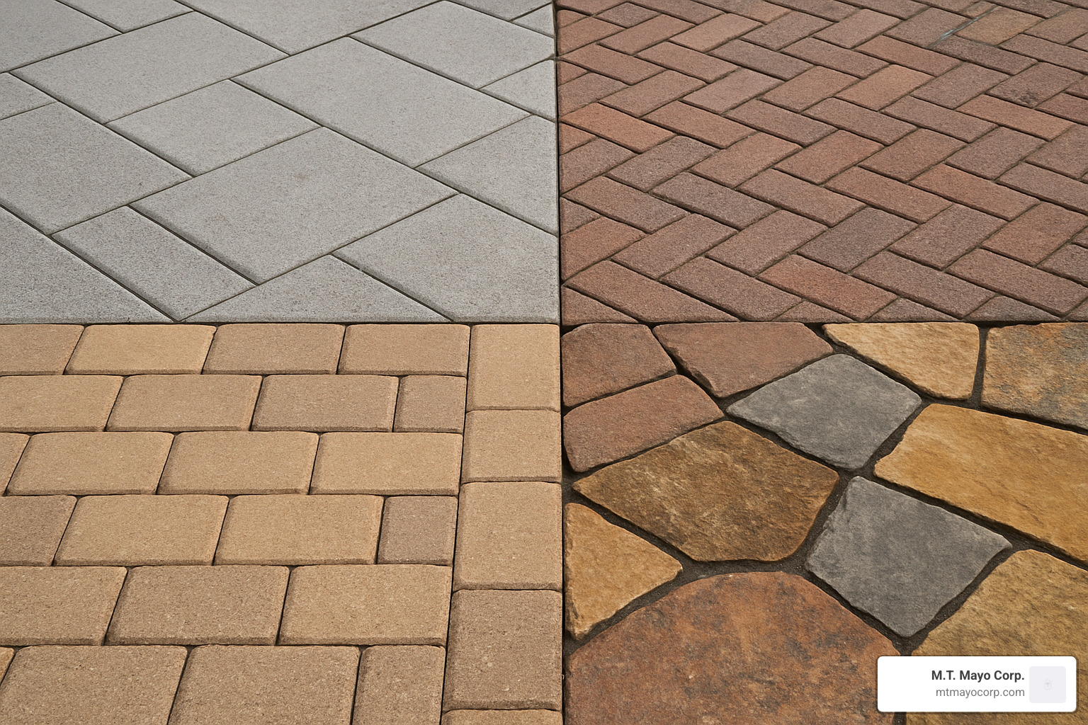 various paver materials and patterns - paver patio contractors