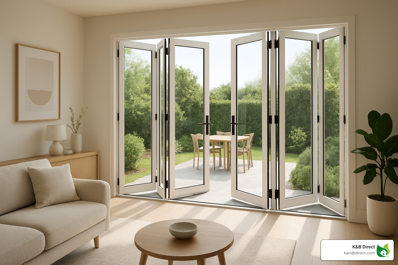 modern home with bifold doors and stylish handles - bifold door handles