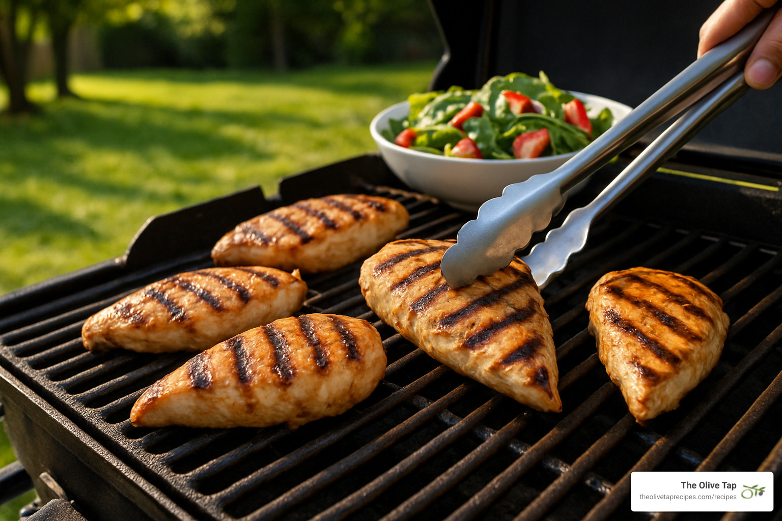 grilling chicken for spinach salad - spinach salad with strawberries and chicken