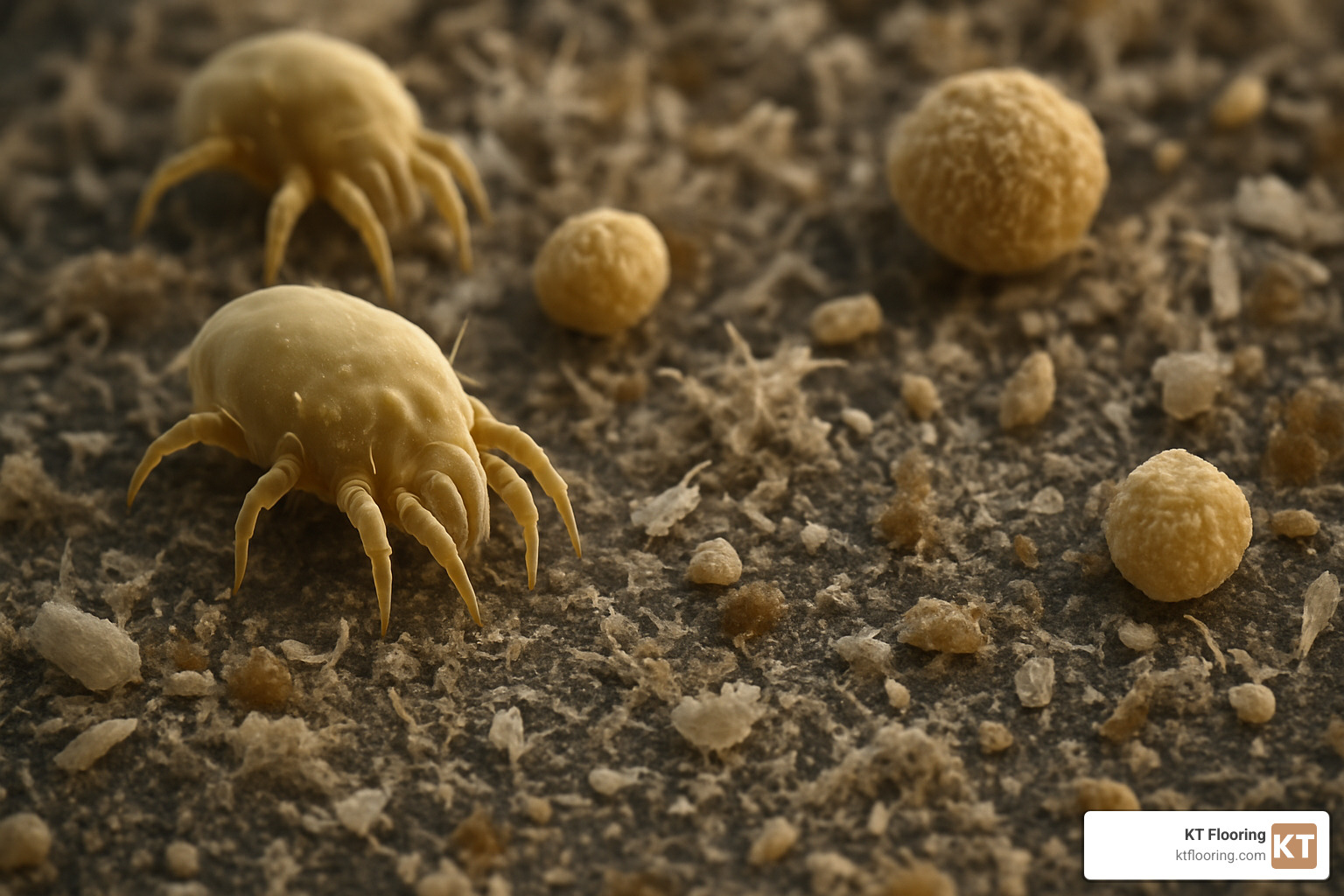 dust mites and allergen particles under microscope - Best flooring for allergies