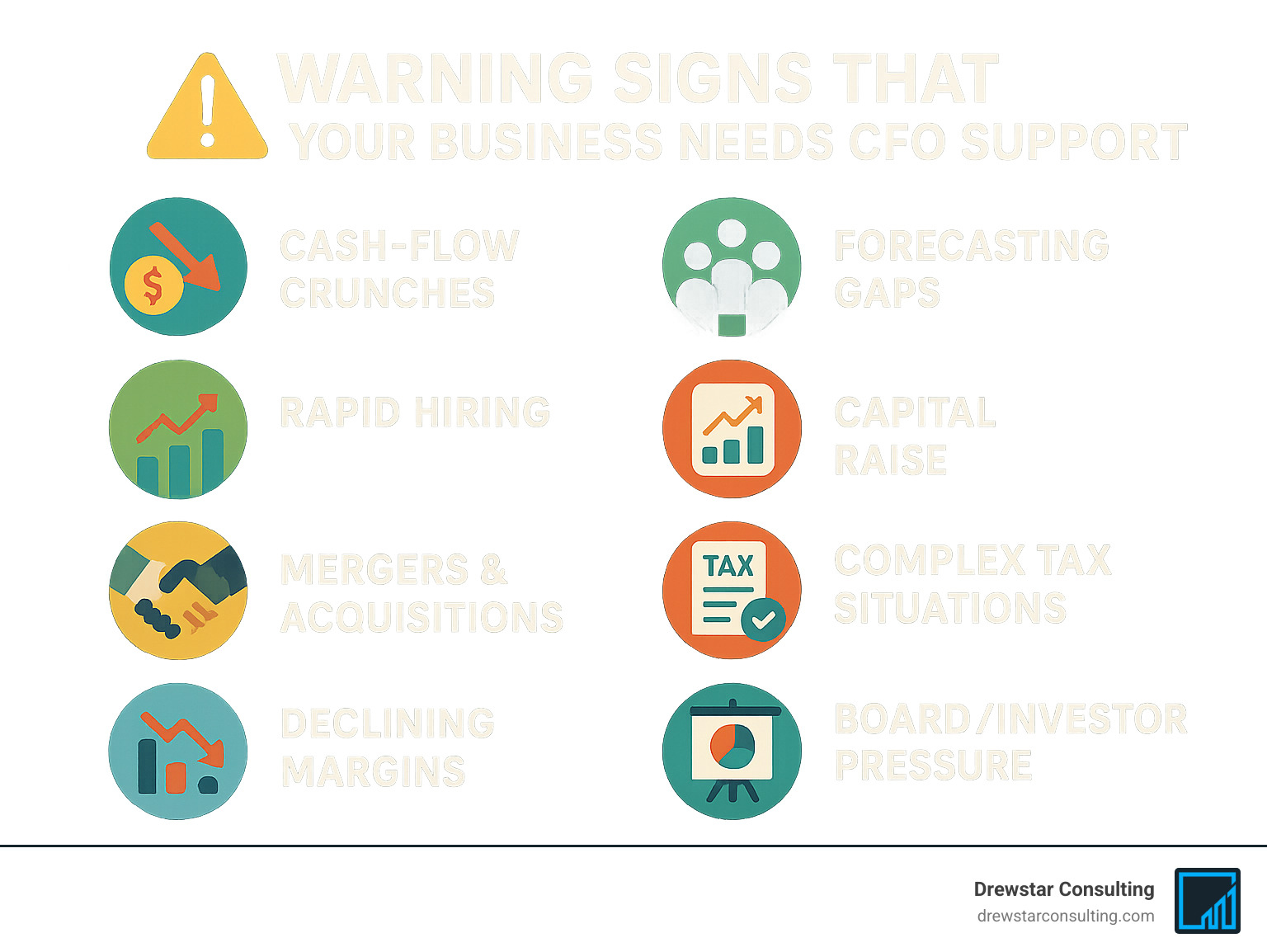 Warning signs that your business needs CFO support - CFO for small business infographic 