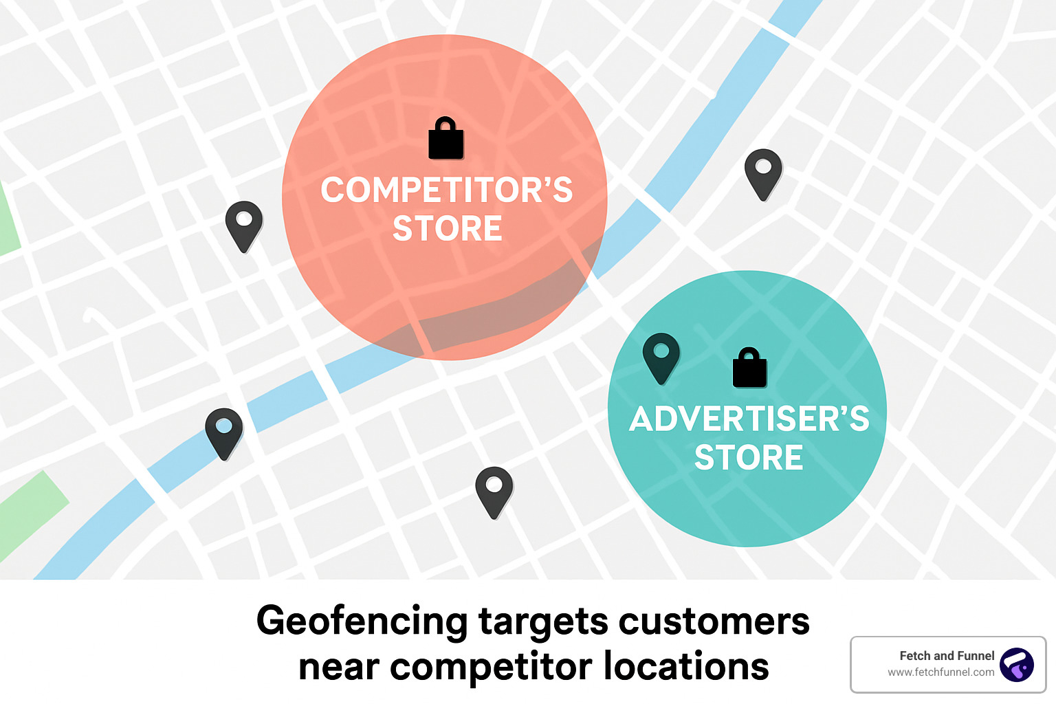 map showing competitor location geofencing - geofencing mobile advertising