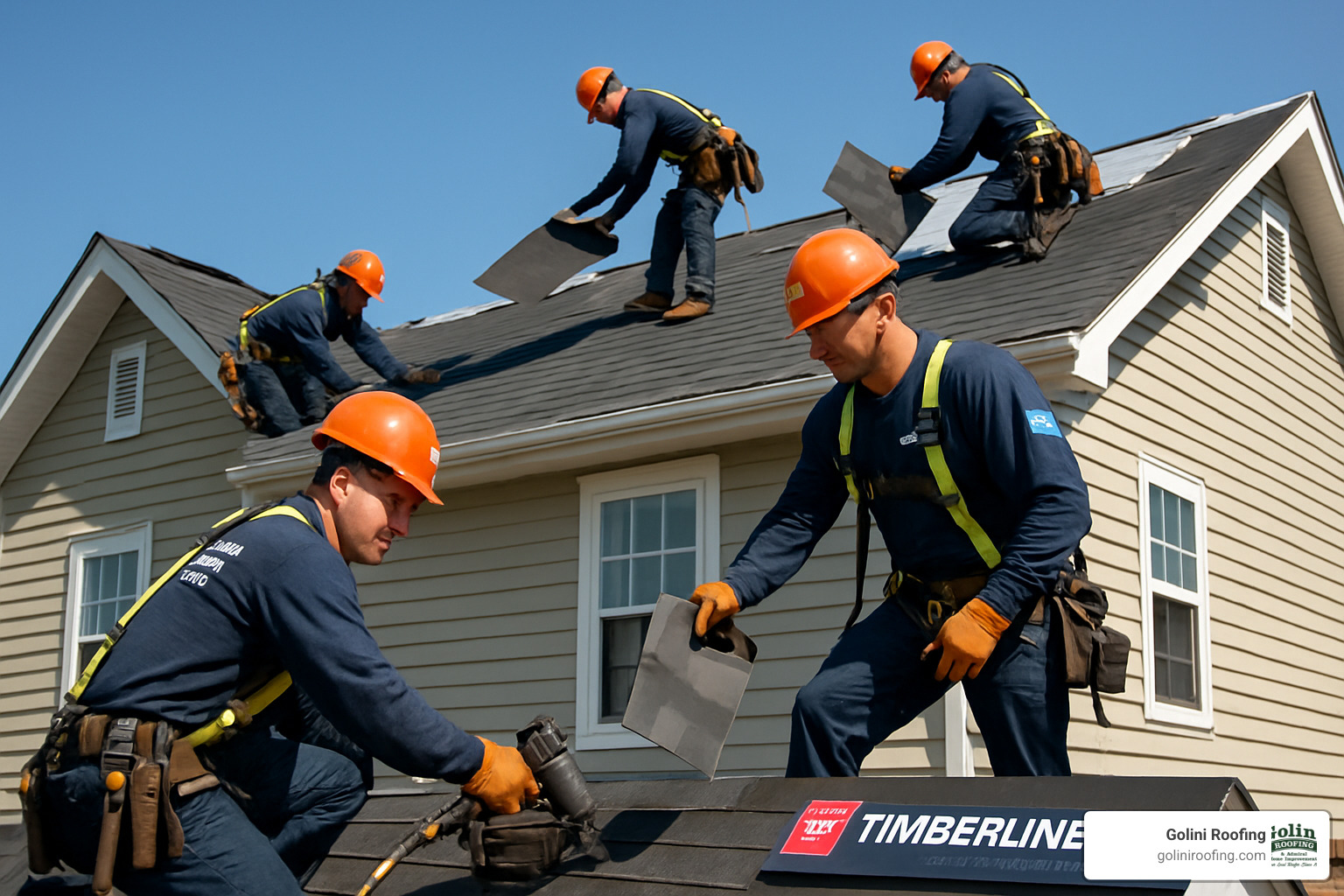 factory-trained team installing Timberline HDZ shingles - roof installation companies