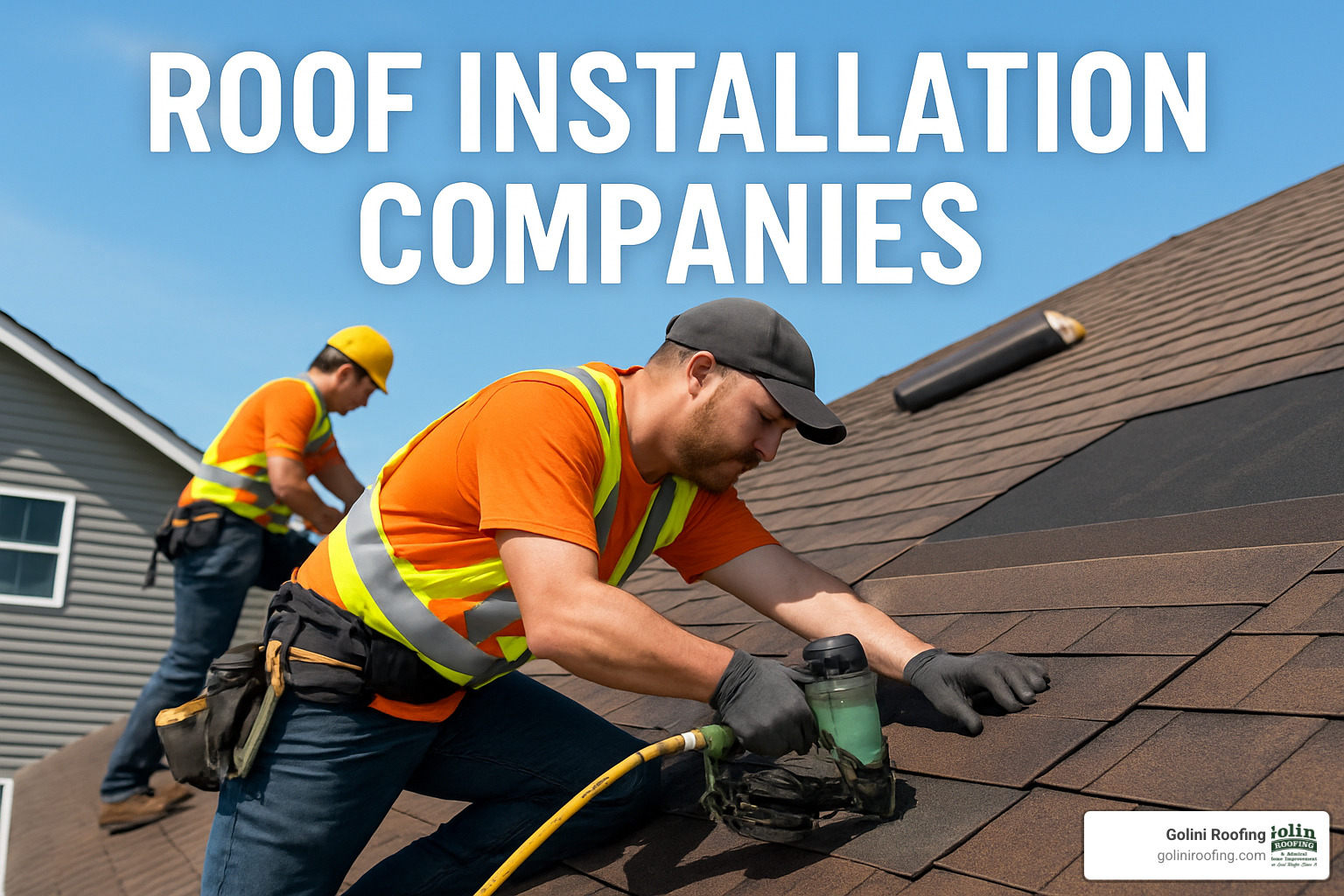 local roofing crew meeting with homeowner - roof installation companies