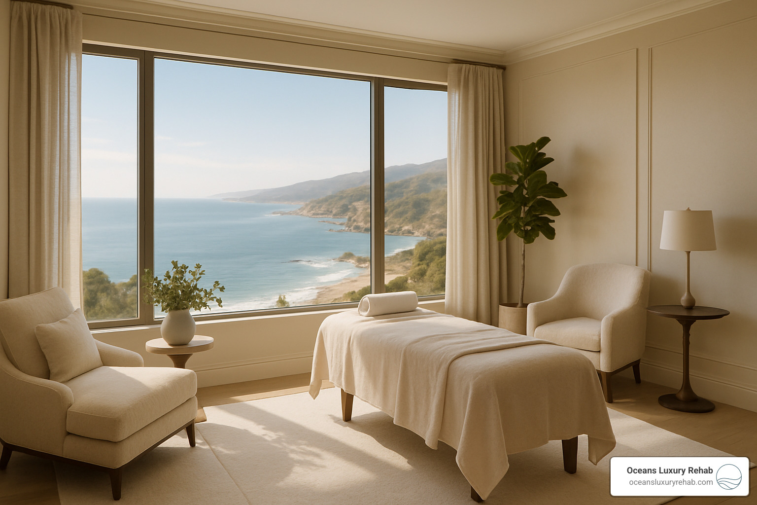 Luxury detox suite with ocean view - Detox facilities California