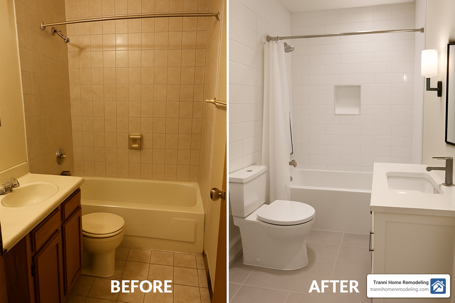 bathroom renovation before and after - bathroom remodeling