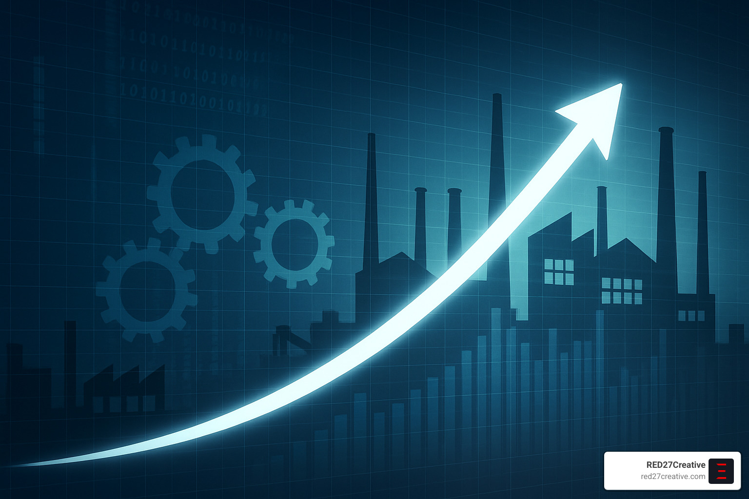 upward growth chart showing manufacturing success through research - Manufacturing industry market research upward growth chart showing manufacturing success through research - Manufacturing industry market research