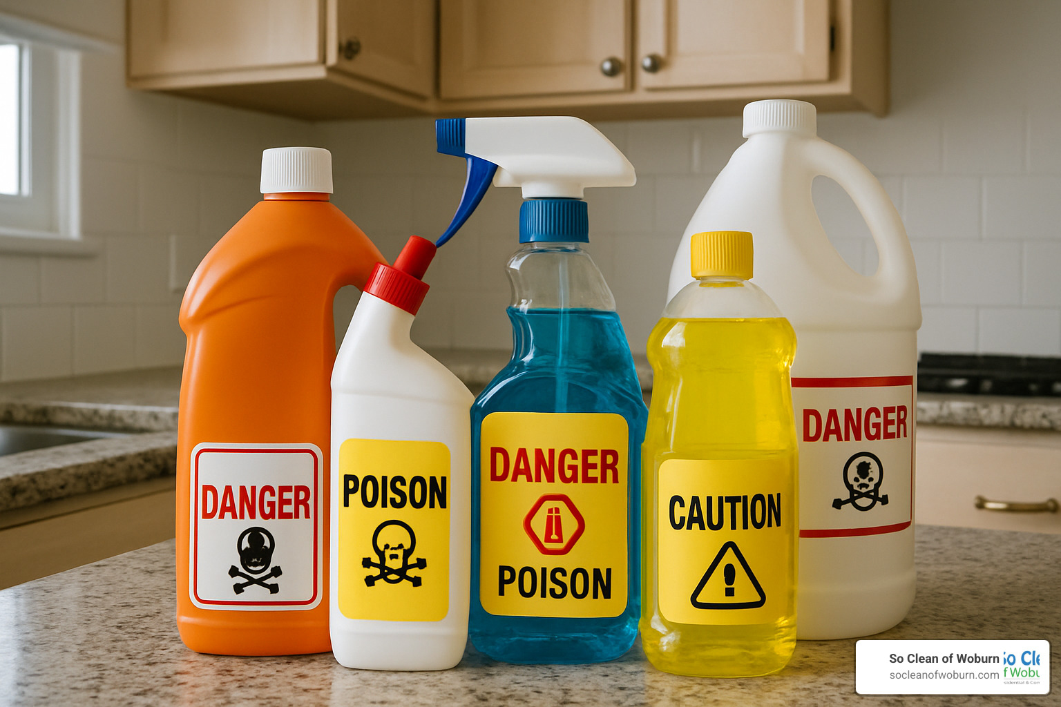 cleaning products with warning labels - healthy home cleaning