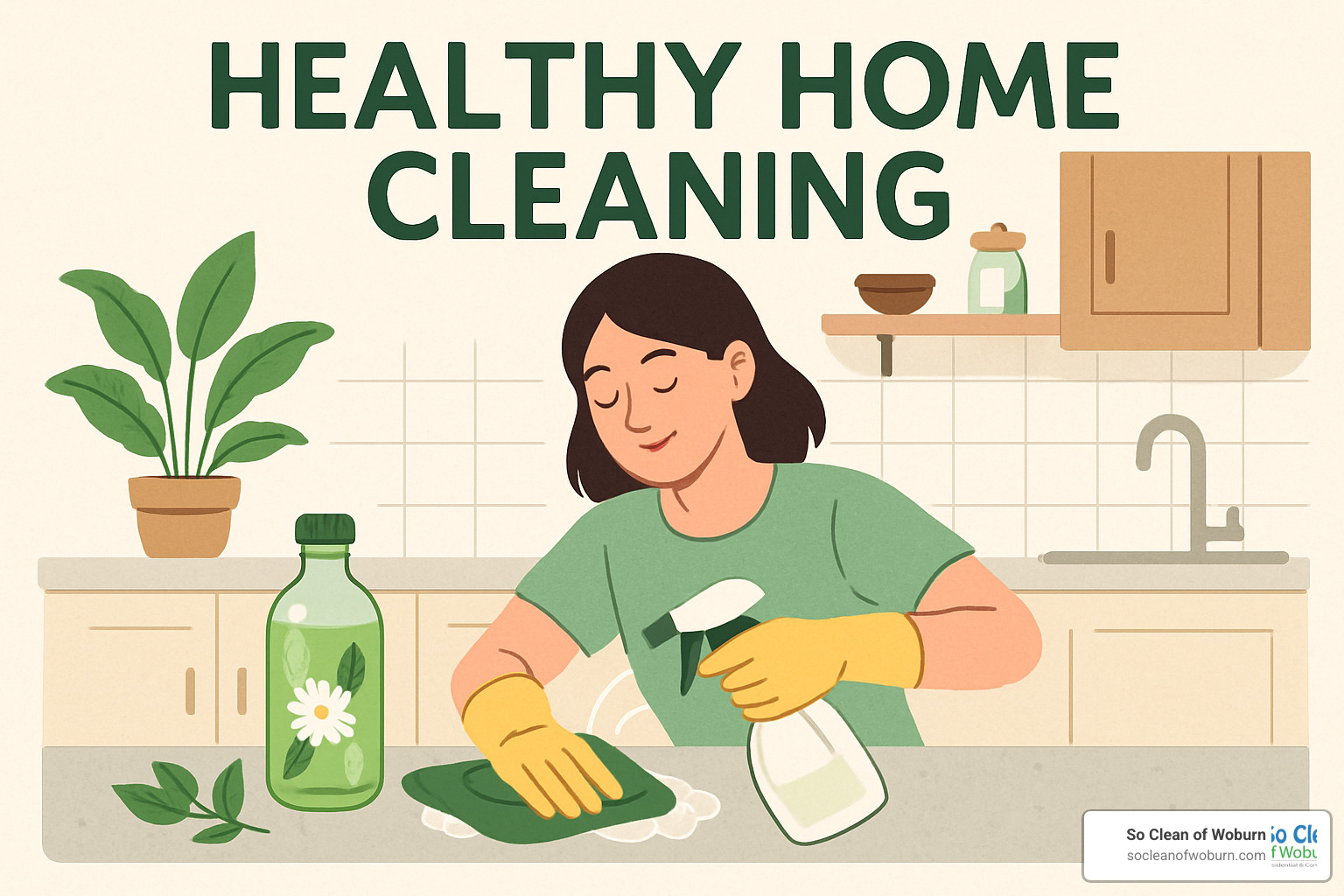 family cleaning together with non-toxic products - healthy home cleaning