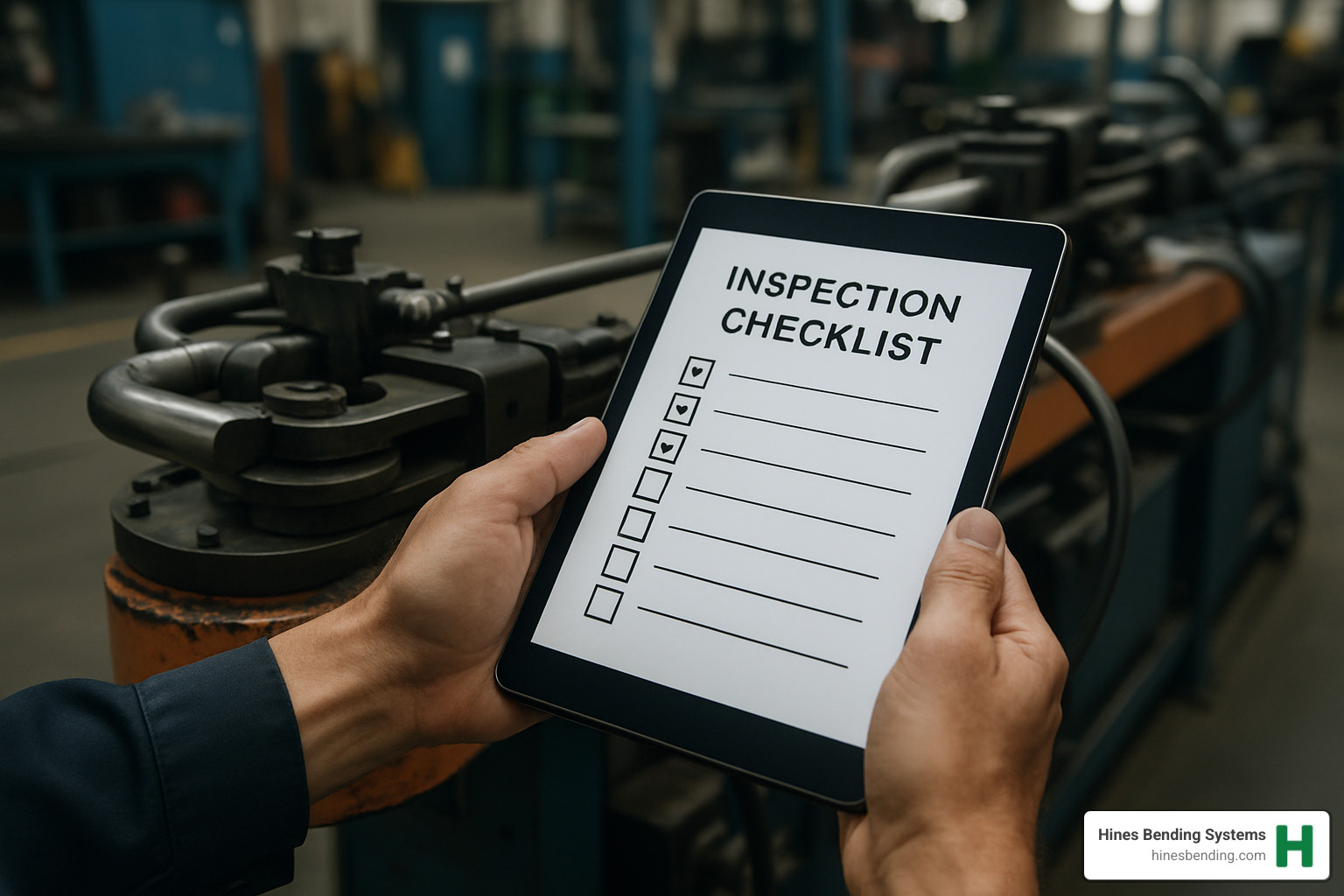 inspection checklist on tablet - used mandrel tube bender for sale