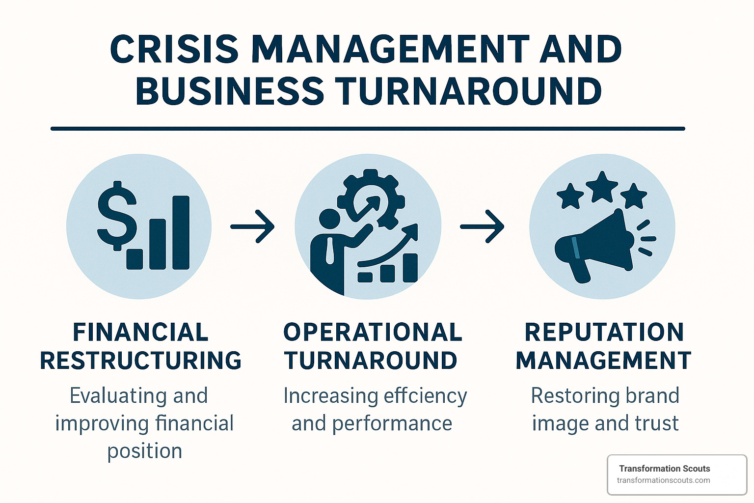 Crisis management and business turnaround process visualization - interim management solutions London
