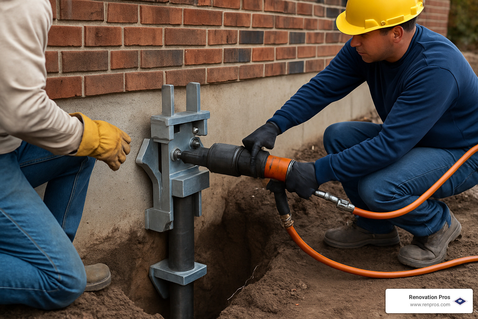 foundation underpinning brackets installation - foundation water damage temecula