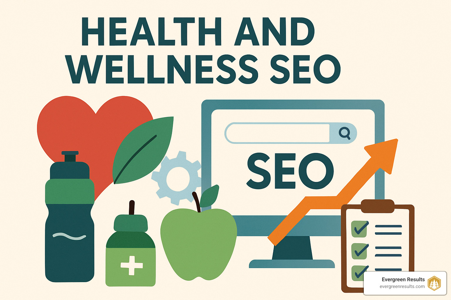 Analytics dashboard showing organic traffic growth and conversion metrics - health and wellness SEO
