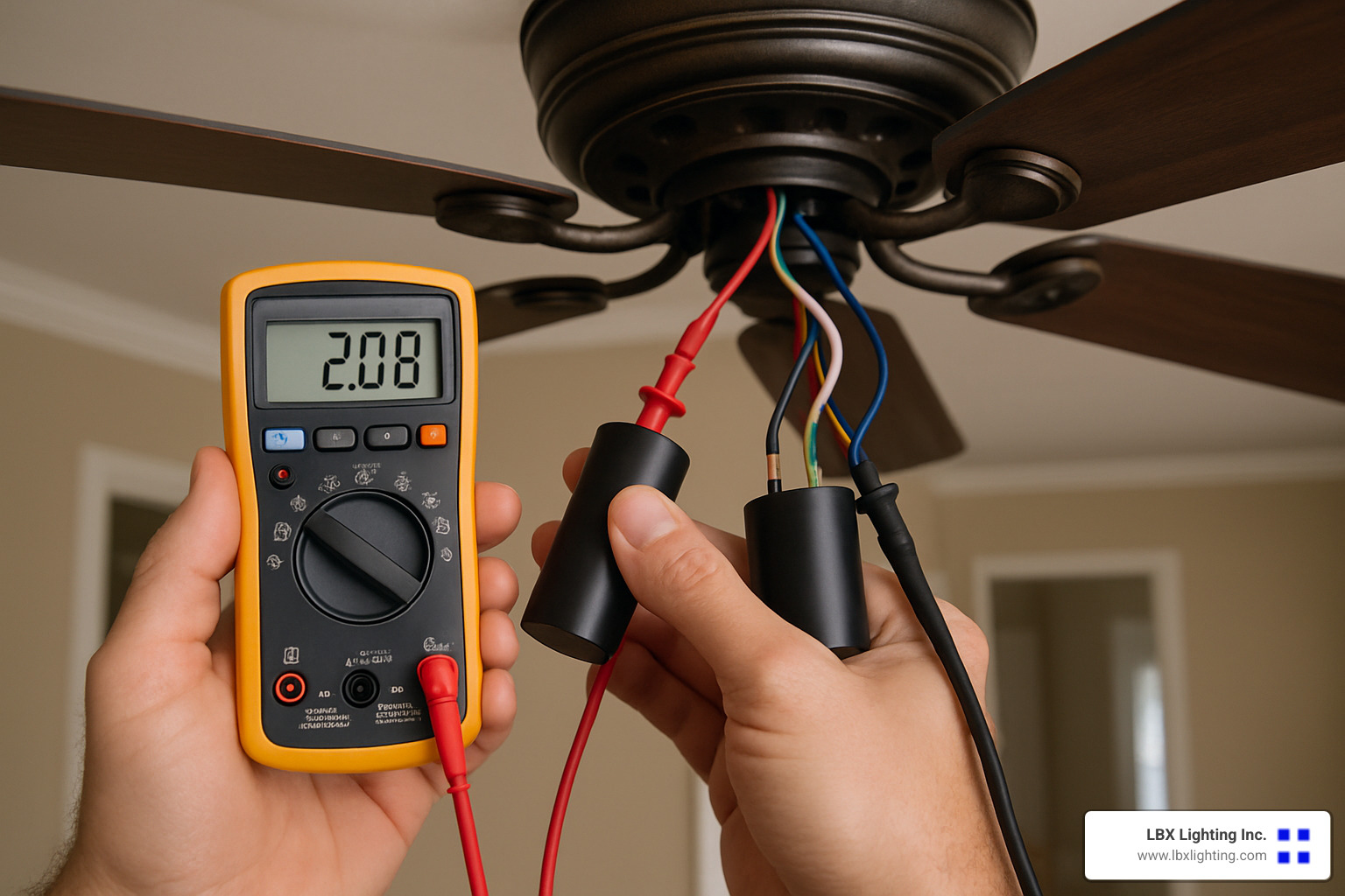 multimeter testing ceiling fan capacitor - ceiling fan repair