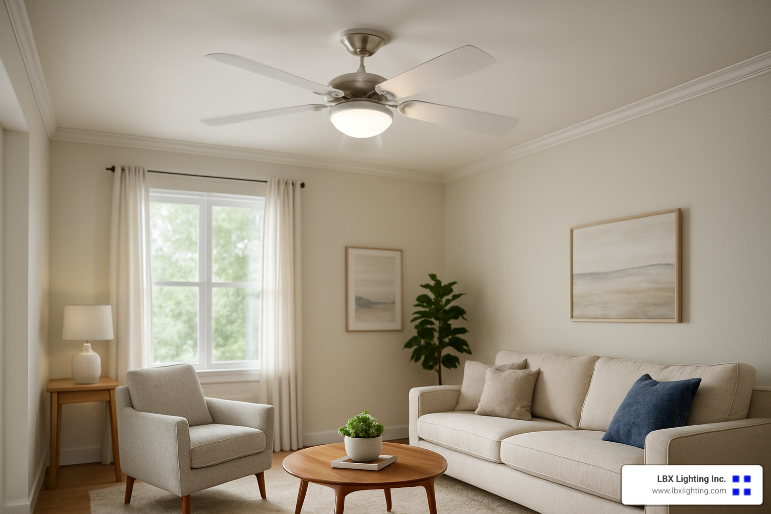 properly functioning ceiling fan in modern room - ceiling fan repair
