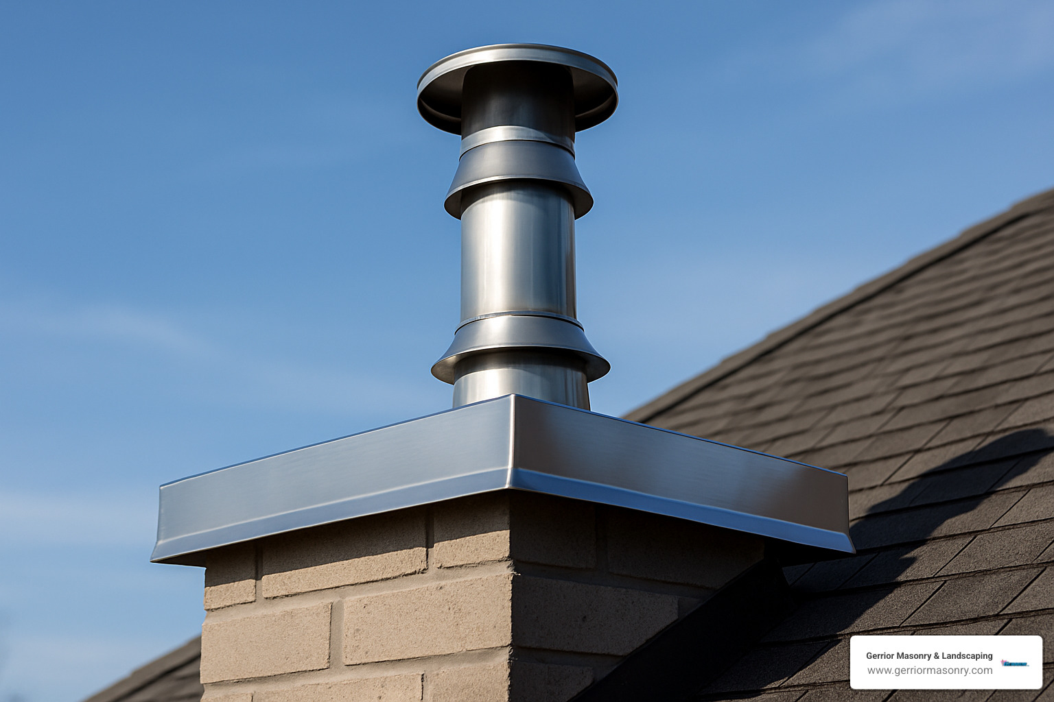 Cover Your Bases with the Best Chimney Chase Cover Replacement Near You 5 Newly installed stainless steel chimney chase cover with proper drip edge and storm collar - chimney chase cover replacement near me