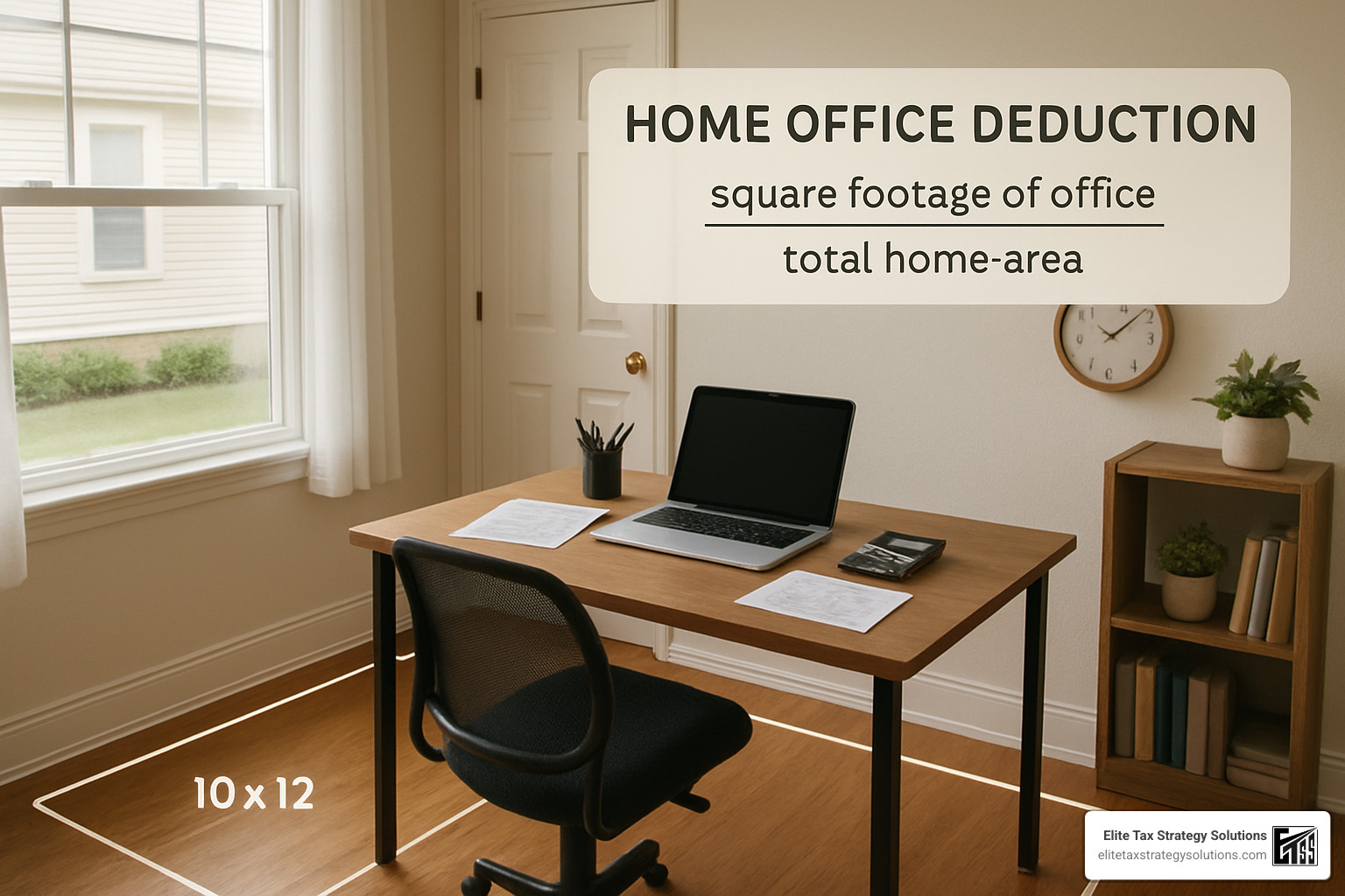 Home office deduction calculation example - small business tax savings strategies