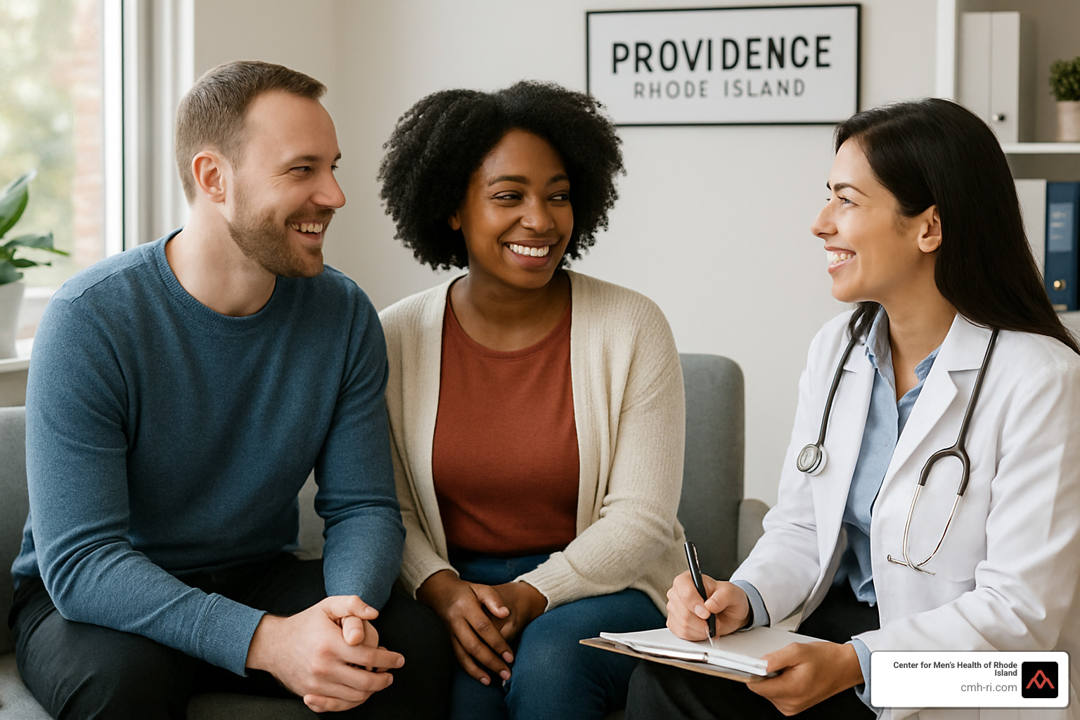 couple discussing sexual health with a healthcare provider - sexual wellness providence rhode island