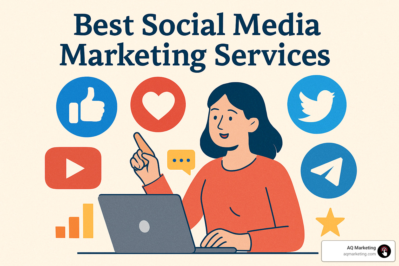 Social media analytics dashboard showing engagement metrics and audience demographics - best social media marketing services