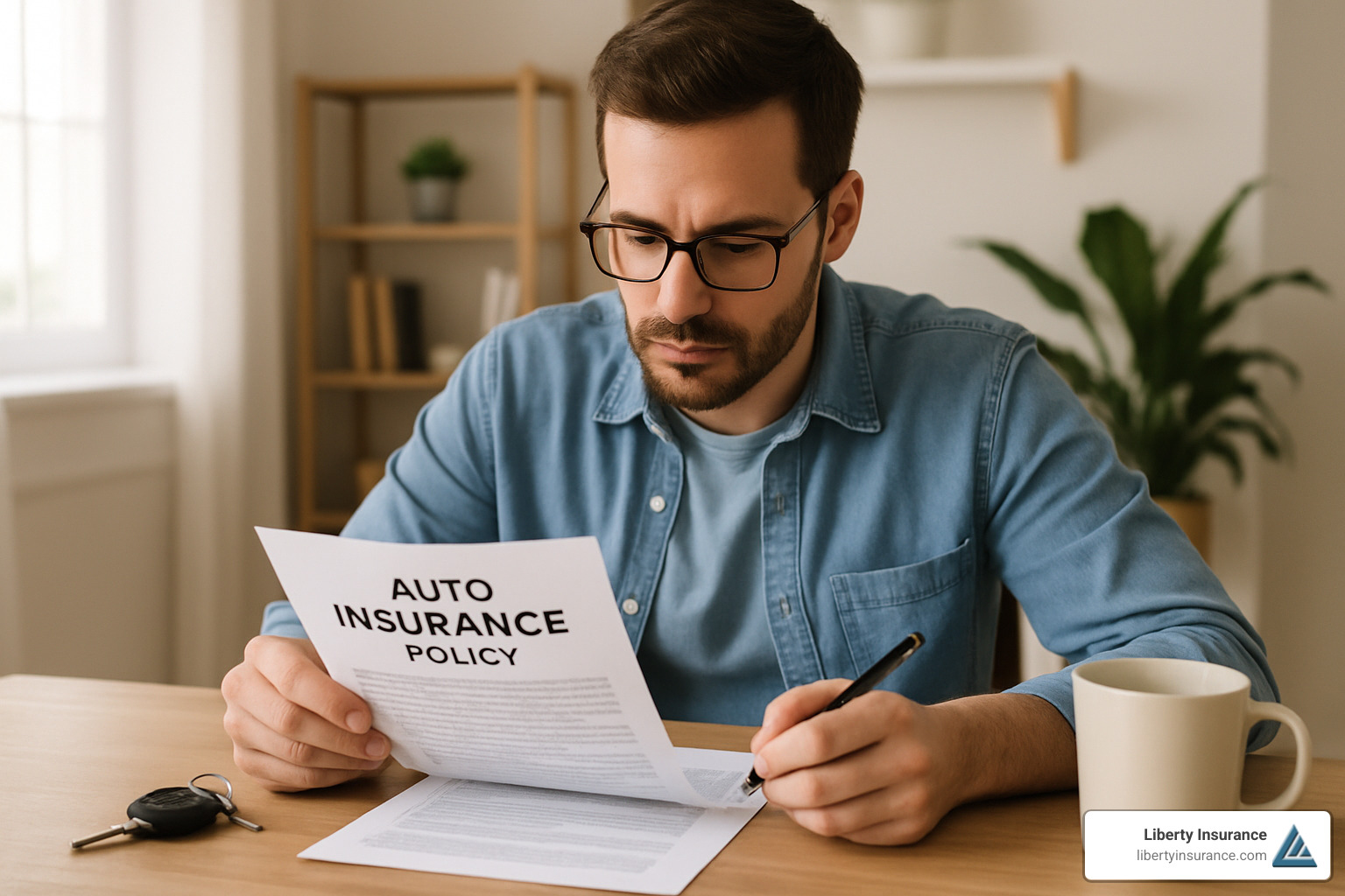 Driver reviewing auto insurance policy documents - auto insurance companies